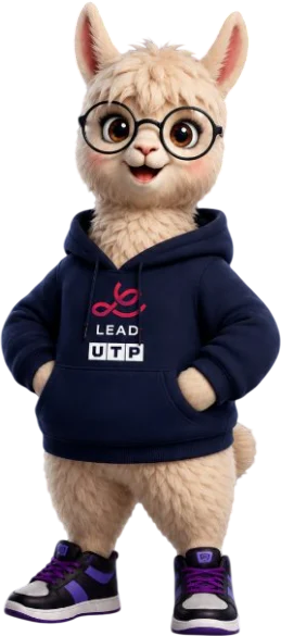 Minki, the LEAD UTP mascot, in a LEAD hoodie