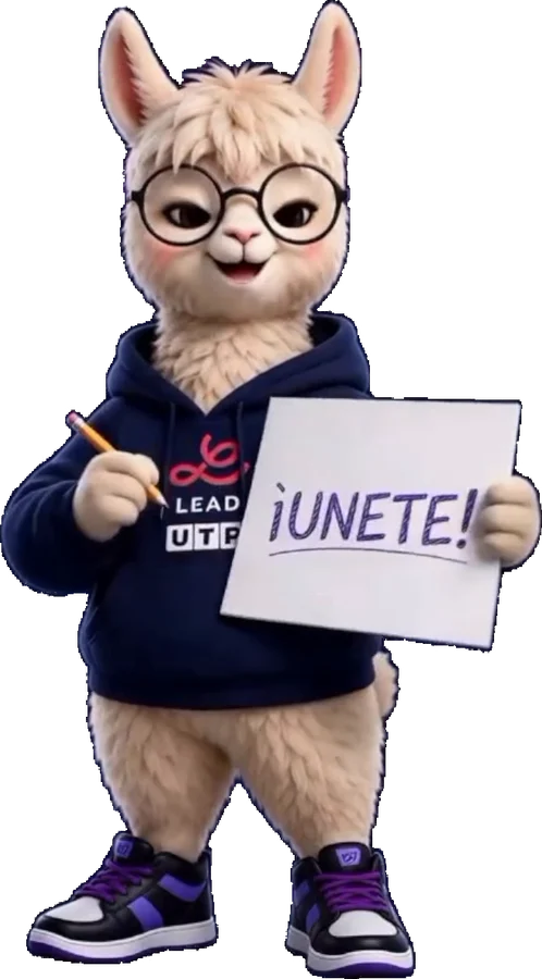 Minki holding a sign that says Join us!